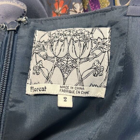 Floreat Anthropologie Teacup Print Dress Size 2 - Picture 6 of 6